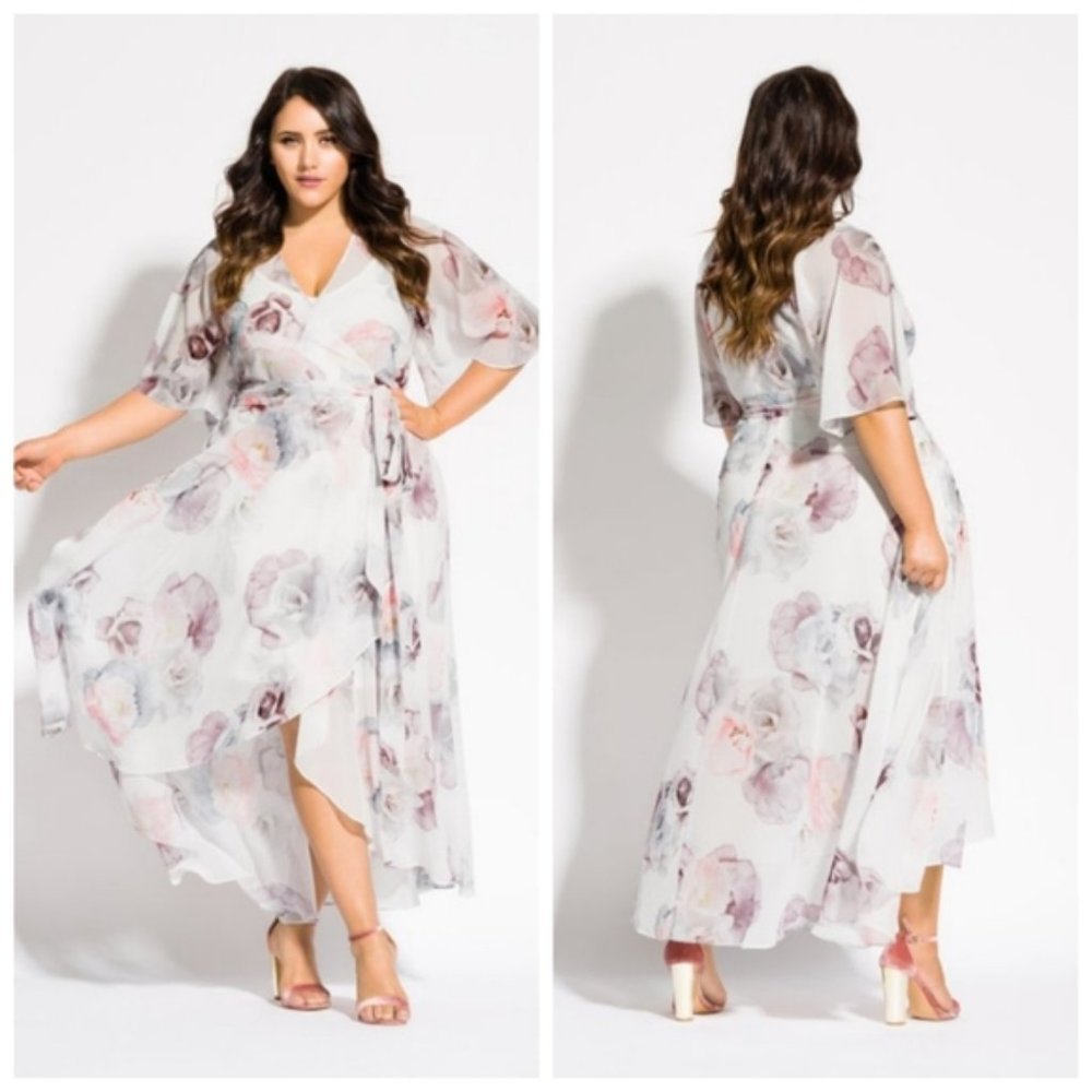 22/XL City Chic Rose Bella Maxi Dressin ivory